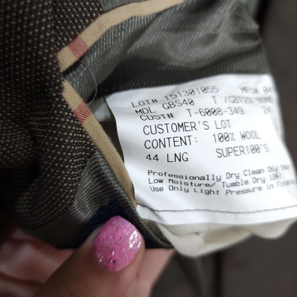 Burberry Mens Blazer Brown Wool Academia Suit Jacket USA Academia Vintage Sz 44L - Picture 11 of 14